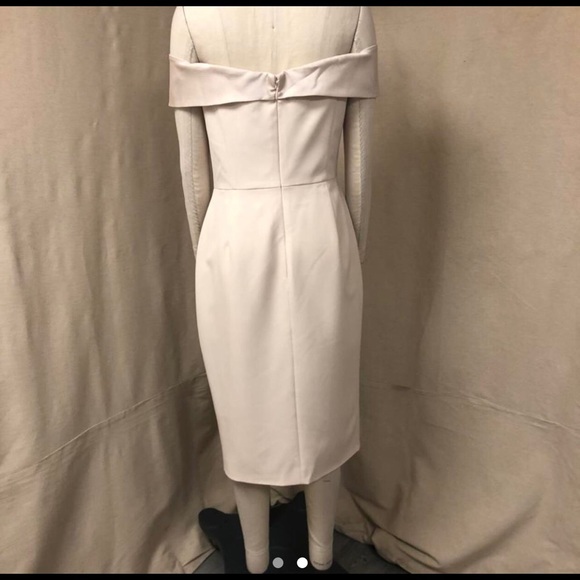 Lavish Alice Nude off the shoulder midi dress - Picture 7 of 8